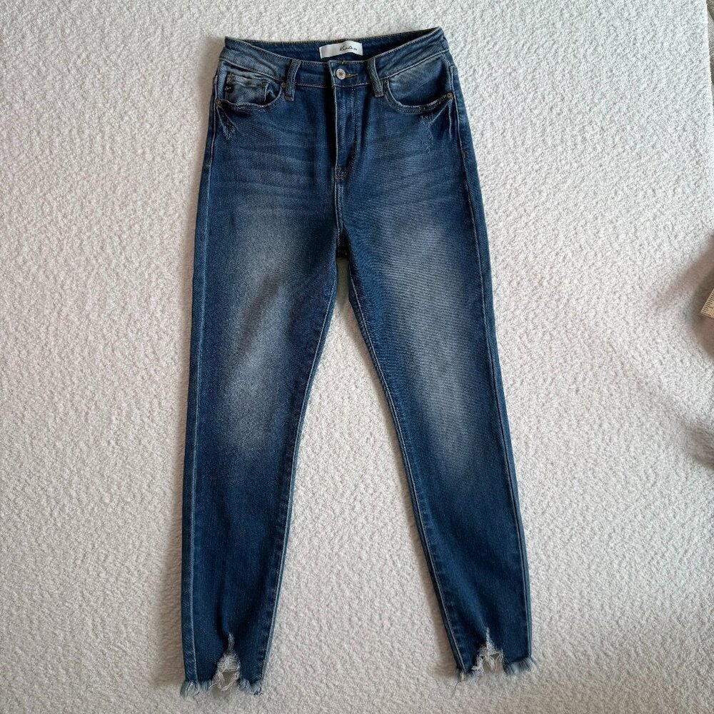Kancan womens Maria High Rise Ankle Skinny Jeans 7/27 dark wash